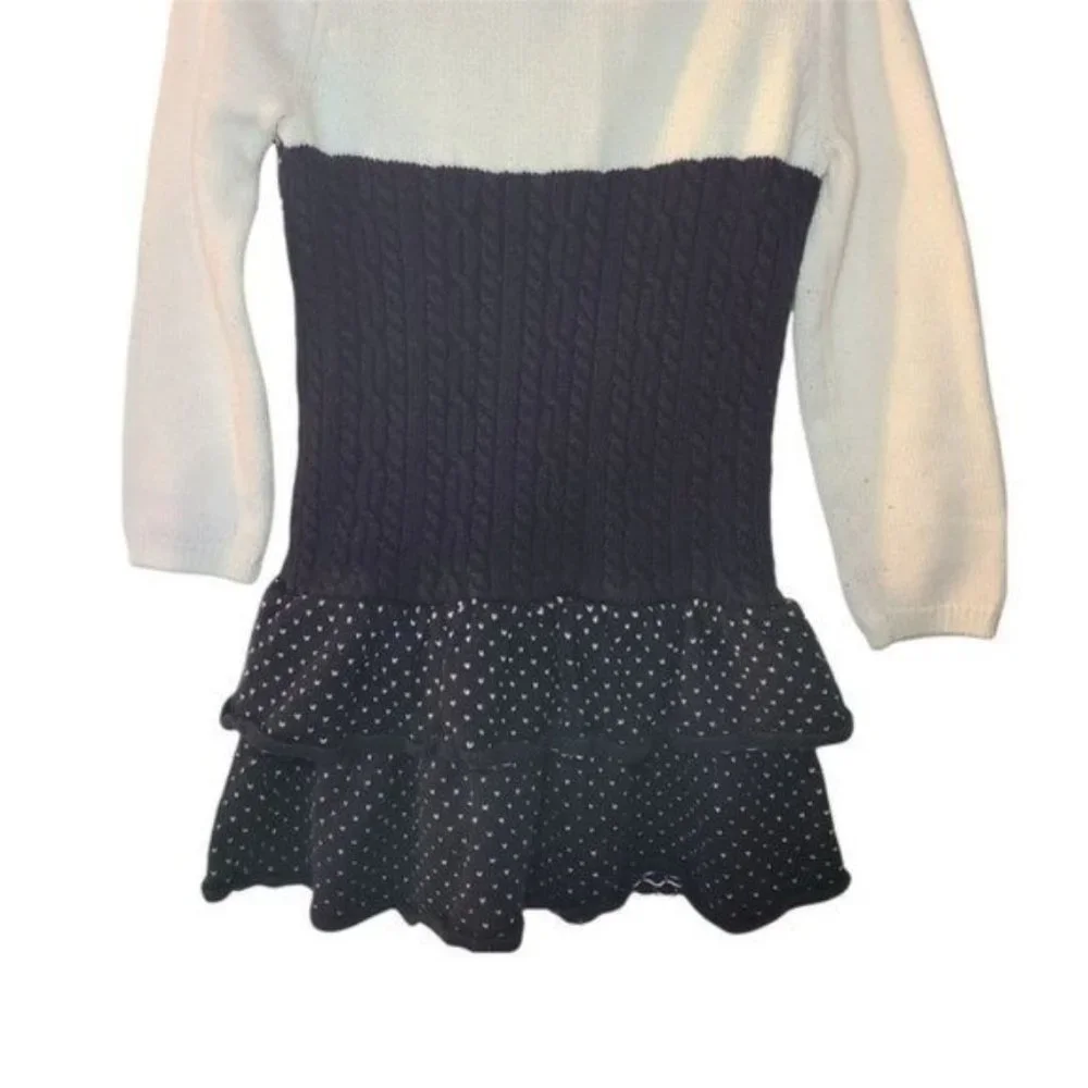 Gymboree Joyful Holiday Fair Isle Sweater Dress Black White Size 6 Years Girls C